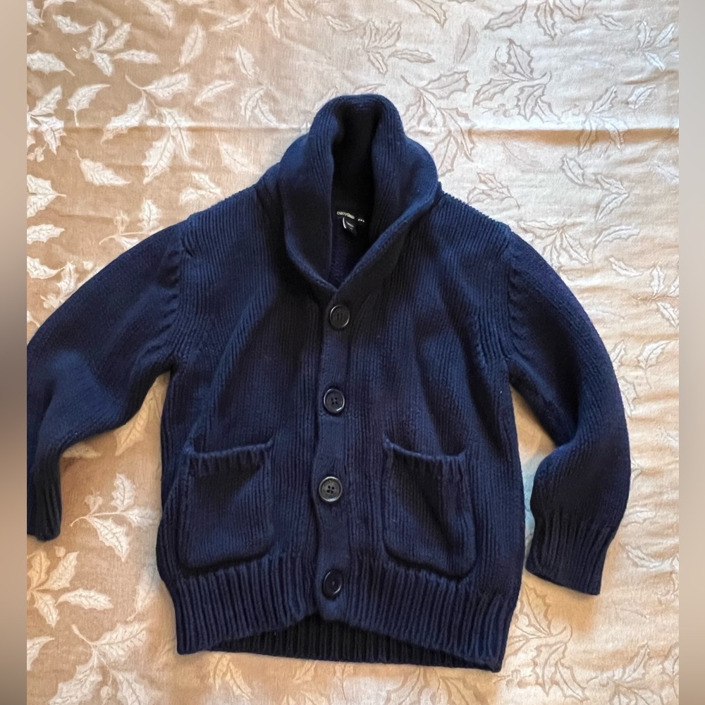 Gap Boys Button up Navy Blue Cotton Sweater